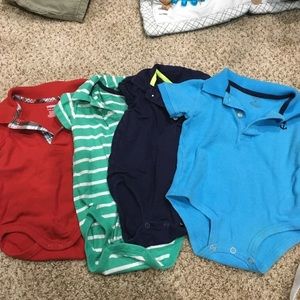 Carters and others Bundle of 4 polo onesies